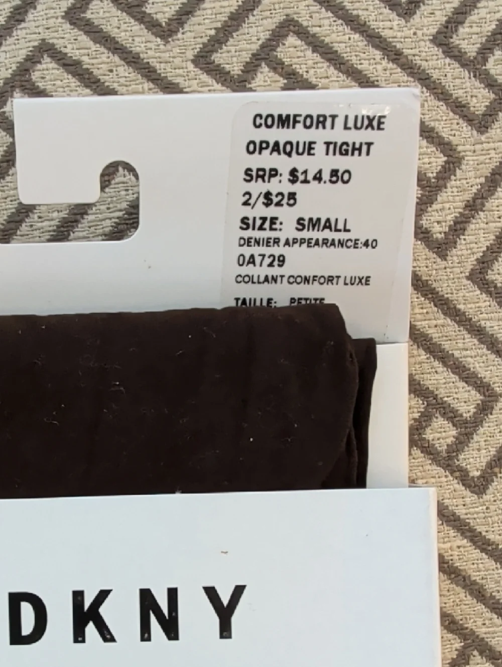 DKNY Black Opaque Comfort Luxe Tights NIP